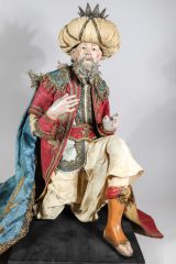 Neapolitanische Krippenfigur Alter König