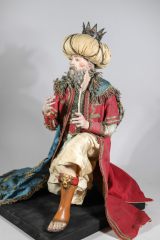 Neapolitanische Krippenfigur Alter König